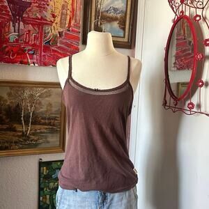 lei vintage y2k brown polka dot tank top